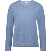 Betty & Co Strickpullover mit V-Ausschnitt in Moonlight Blue Melange | Gr.: 42