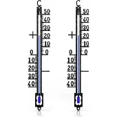 Bearware Analoges Thermometer aus Metall, wetterfest, Aussenwetterstation, Messbereich -40° bis +50° C