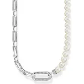 Thomas Sabo Halskette Glieder und Perlen Silber