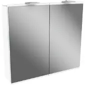 Fackelmann LED Spiegelschrank LIMA / Badschrank mit Soft-Close-System / Maße (B x H x T): ca. 80 x 73 x 15,5 cm / Möbel fürs WC oder Badezimmer / Korpus: Weiß / Front: Weiß/Spiegel