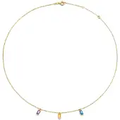 Jackie Gold Medina Triple Gem Halskette aus 14 Karat Gelbgold