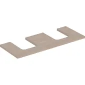 Geberit ONE Waschtischplatte, Ausschnitt 2-fach, für Aufsatzwaschtisch Schalenform, 120x3x47cm, 505.335.00.5, Farbe: Eiche / Melamin Holzstruktur