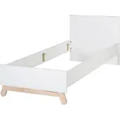 Roba Jugendbett 'Clara' 90 x 200 cm, für Kinder- und Jugendzimmer, Nachbildung weiß & Buchenfüße aus Echtholz