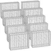 Songmics Drahtkorb Gabionen, 100 x 80 x 30 cm, Metall-Steinkörbe, 1er Set