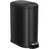 Songmics Mülleimer Bad 10L mit Deckel aus Stahl LTB010B02
