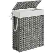 Songmics Wäschekorb aus synthetischem Rattan mit Deckel LCB164G01