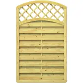 Traumgarten Sichtschutzzaun Holz XL Rundbogen mit Gitter-rund-oben Sichtschutz Lamellenzaun, 119x179 cm