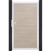 GROEN & JANSSEN Einzeltor GroJa BasicLine DIN universal vormontiert ohne Pfosten Rahmen Aluminium 100 x 180 cm Sheffield Oak