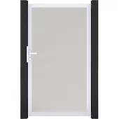 GROEN & JANSSEN Einzeltor GroJa BasicLine DIN universal vormontiert ohne Pfosten Rahmen Aluminium 100 x 180 cm weiß