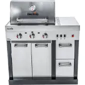 Char-Broil Gasgrill Ultimate 3200 3 Brenner Edelstahl inkl. Ablage, Deckelthermometer, Fettauffangschale, Seitenablage, Warmhalterost, Grillrost
