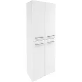 Fackelmann Verona Hängender Doppel Hochschrank Premium Badmöbel Germany Weiß-Hochglanz 60 x 162 x 31,8 cm Eleganz trifft auf großzügigen Stauraum