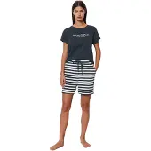 Marc O'Polo Marc OPolo Pyjama "Mix & Match Cotton-Woven" Set, 2 tlg. mit großem Marken-Logo auf der Brust
