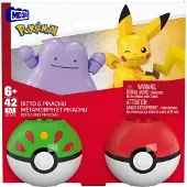 Pokemon MEGA - Pokémon Poké Ball 2-Pack Building - Pikachu & Ditto (JCT43)