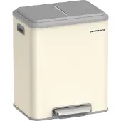 Songmics 2 Fächer für Recycling und Restmüll sandbeige LTB544A02