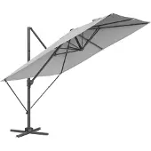 Songmics Sonnenschirm mit Kurbel und Kreuzfuß taubengrau B34GPU057G01