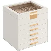 Hobby Hall Schmuckkästchen 6 Ebenen mit Glasdeckel B34JBC176W01