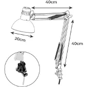 EDM Flexo-architekt Mit Befestigungs-schreibtischlampe 60w Weiß One Size / EU Plug 220V Weiß One Size