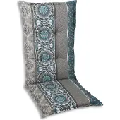 GO-DE Textil, Sessel-Auflage mittel, Ornamentstreifen blau grau, 20331-25