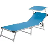 Brunner Marbella Sonnenliege mit verstellbarem Sonnenschutzdach hellblau