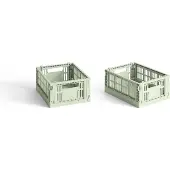 HAY - 2er-Set Colour Crate Mini Aufbewahrungsboxen (Mintgrün)