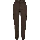 Urban Classics lässige Damen Jeans Stretch Reißverschluss Taschen mit Baumwolle Braun