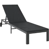 vidaXL Sonnenliege Poly-Rattan Schwarz