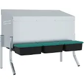 vidaXL Hühner-Nistkasten 3 Fächer mit Beinen Verzinkter Stahl