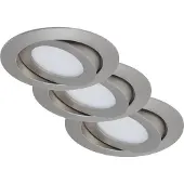 Briloner 3er Set LED Einbauleuchte, Ø 10,6 cm, 4,8 W, Matt-Nickel, Leuchten