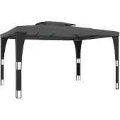 vidaXL Pavillon mit Doppeldach Anthrazit 3,98x2,98 m Stahl