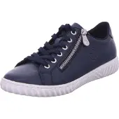 Rieker Damen Sneaker Leder Reißverschluss leicht bequem rutschfest weich N0900, Größe:37 EU, Farbe:Blau