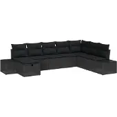 vidaXL 8 stk. Schwarz