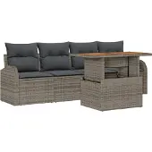 vidaXL Garten-Sofa-Set 5 Stk. Grau