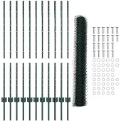 vidaXL Sechseckzaun mit Pfosten 25 x 1,2 m PVC-beschichteter Stahl
