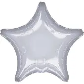 Amscan Standard Metallic Silber Folienballon Stern C16 lo