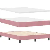 vidaXL Boxspringbett mit Kopfteil Rosa 200 x 160 cm Samt