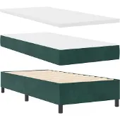 vidaXL Boxspringbett mit Matratze Dunkelgrün 90 x 190 cm Samt