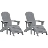 vidaXL Gartenstuhl 2 Stk. Hellgrau Polyethylen