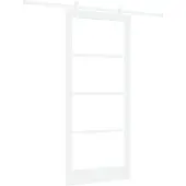 vidaXL Schiebetür ORKDAL Weiß 93 x 211 cm Massivholz Kiefer und Glas