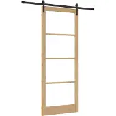 vidaXL Schiebetür ORKDAL Natürlich und Schwarz 93 x 232 cm