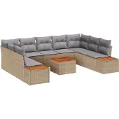vidaXL Gartensofa-set mit Kissen 5 pcs Beige und Hellgrau Polyrattan