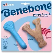 Benebone - Puppy 2-Pack Rubber Bone/Wishbone - Tiny