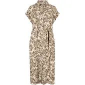 Apricot Druckkleid "Midikleid" mit Stoffgürtel, 2 tlg. mit Blattprint