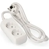 EDM 2 Steckdosen Mehrfachsteckdose 3 M Weiß One Size / EU Plug Weiß One Size