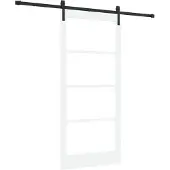 vidaXL Schiebetür ORKDAL Weiß 93 x 202 cm Massivholz Kiefer und Glas