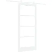 vidaXL Schiebetür Weiß 93 x 211 cm Massivholz Kiefer und Glas