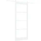 vidaXL Schiebetür ORKDAL Weiß 93 x 232 cm Massivholz Kiefer und Glas