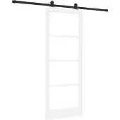 vidaXL Schiebetür ORKDAL Weiß 83 x 211 cm Massivholz Kiefer und Glas