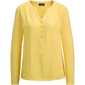 Goldner Elegante Viskosebluse mit V-Ausschnitt in gelb | Gr.: 46