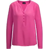 Goldner Elegante Viskosebluse mit V-Ausschnitt in pink | Gr.: 46