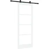 vidaXL Schiebetür ORKDAL Weiß 83 x 211 cm Massivholz Kiefer und Glas